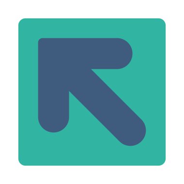 Ok yukarı sol düz kobalt ve yuvarlak mavi renkler düğmesi