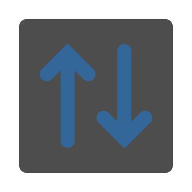 Dikey düz kobalt ve gri renkler yuvarlak düğme flip