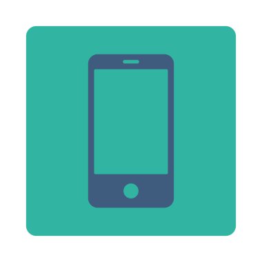 Smartphone düz kobalt ve yuvarlak mavi renkler düğmesi