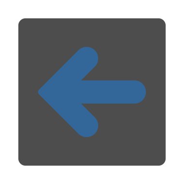 Ok sol düz kobalt ve gri renkler yuvarlak düğmesi