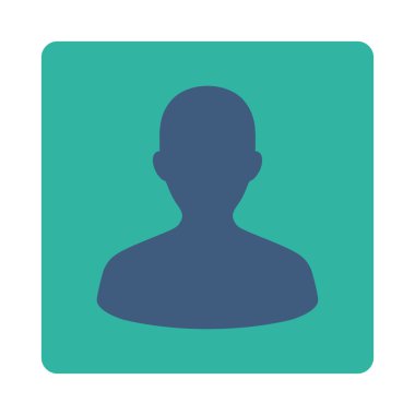 Kullanıcı düz kobalt ve yuvarlak mavi renkler düğmesi