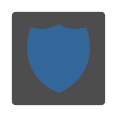 Kalkan düz kobalt ve gri renkler yuvarlak düğmesi