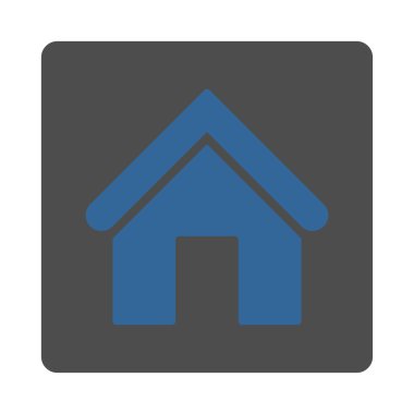 Ev düz kobalt ve gri renkler yuvarlak düğmesi