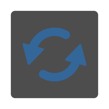 Saatin tersi yönde düz kobalt ve gri renkler yuvarlak düğmesi yenileme