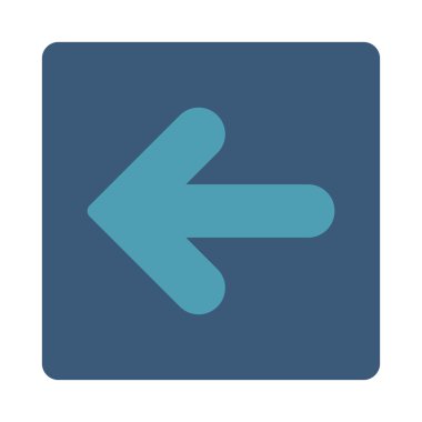 Ok sol yuvarlak düz mavi ve mavi renkler düğmesi