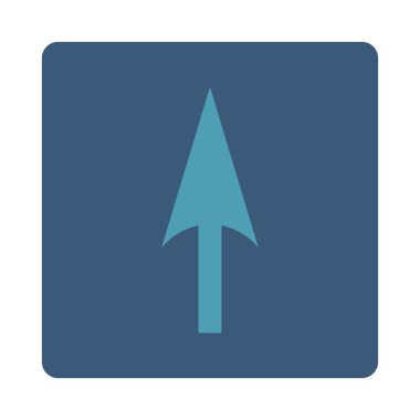 Ok eksen Y yuvarlak düz mavi ve mavi renkler düğmesi