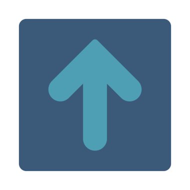 Ok yukarı yuvarlak düz mavi ve mavi renkler düğmesi