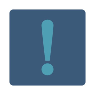 Ünlem işareti yuvarlak düz mavi ve mavi renkler düğmesi