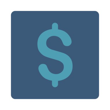 Doları yuvarlak düz mavi ve mavi renkler düğmesi