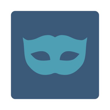 Gizlilik maskesi yuvarlak düz mavi ve mavi renkler düğmesi