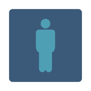 Adam yuvarlak düz mavi ve mavi renkler düğmesi