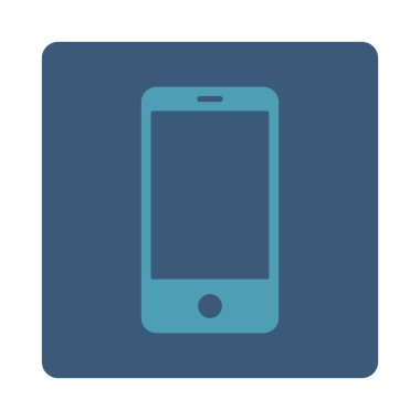 Smartphone yuvarlak düz mavi ve mavi renkler düğmesi