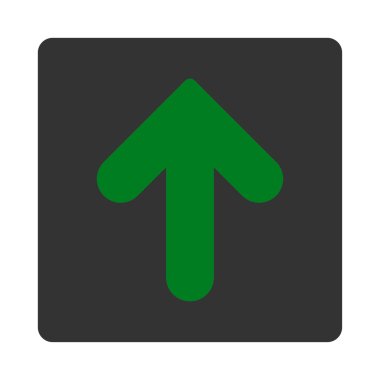 Ok yukarı yuvarlak düz yeşil ve gri renkler düğmesi