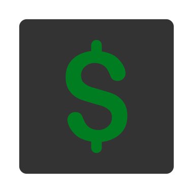 Doları düz yeşil ve gri renkler düğmesini yuvarlak