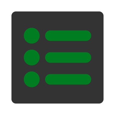 Öğeleri yuvarlak düz yeşil ve gri renkler düğmesi