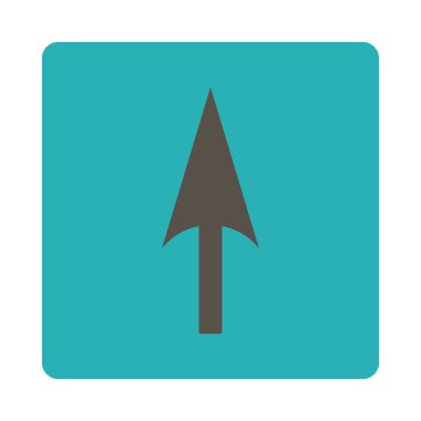 Ok eksen Y yuvarlak düz gri ve mavi renkler düğmesi