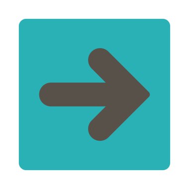 Ok sağ yuvarlak düz gri ve mavi renkler düğmesi