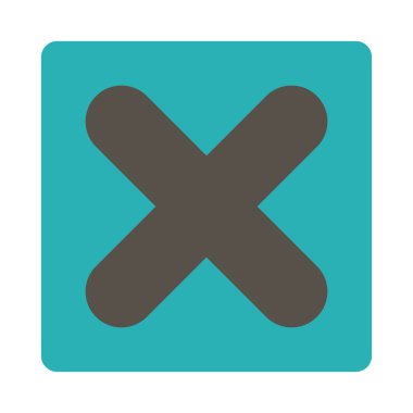 İptal yuvarlak düz gri ve mavi renkler düğmesi