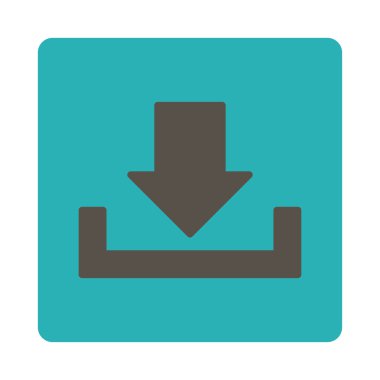 Yuvarlak düz gri ve mavi renkleri düğmesini indir