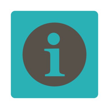 Bilgi yuvarlak düz gri ve mavi renkler düğmesi