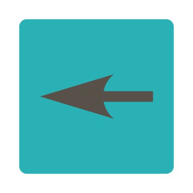 Keskin sol ok yuvarlak düz gri ve mavi renkler düğmesi