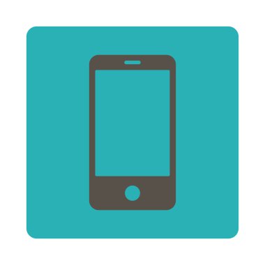 Smartphone yuvarlak düz gri ve mavi renkler düğmesi