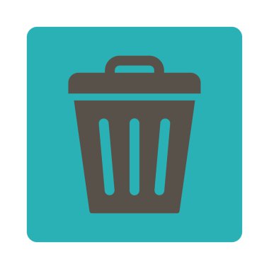 Çöp Can düz yuvarlak gri ve mavi renkler düğmesi