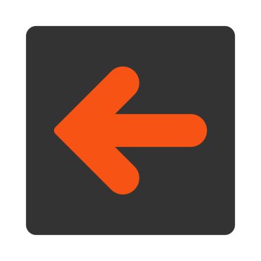 Ok sol yuvarlak düz turuncu ve gri renkler düğmesi