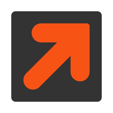 Ok yukarı sağ yuvarlak düz turuncu ve gri renkler düğmesi