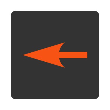 Keskin sol ok yuvarlak düz turuncu ve gri renkler düğmesi