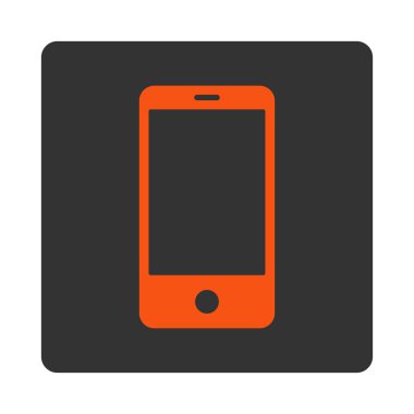 Smartphone yuvarlak düz turuncu ve gri renkler düğmesi