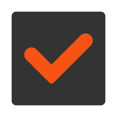 Evet yuvarlak düz turuncu ve gri renkler düğmesi