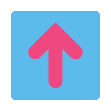 Ok yukarı yuvarlak düz pembe ve mavi renkler düğmesi