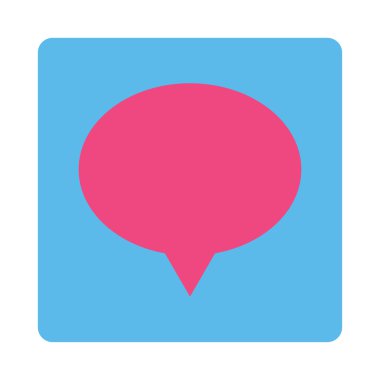 Afiş düz pembe ve mavi renkler düğmesini yuvarlak