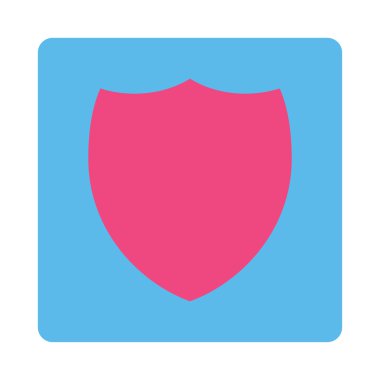 Kalkan düz pembe ve mavi renkler düğmesini yuvarlak