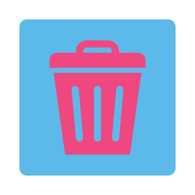 Çöp Can düz yuvarlak pembe ve mavi renkler düğmesi