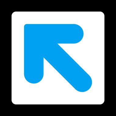 Ok yukarı sol düz mavi ve beyaz renkler düğmesini yuvarlak