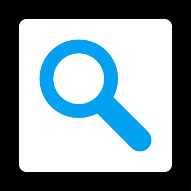 Arama yuvarlak düz mavi ve beyaz renkler düğmesi