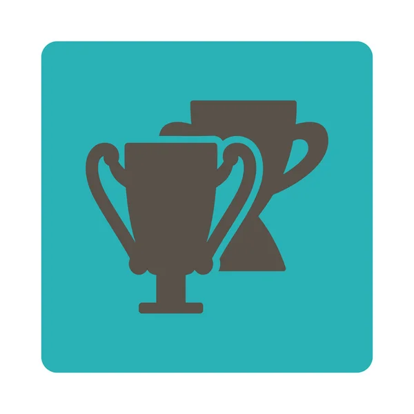 Icono de copas de trofeo de botón de premio OverColor Set — Vector de stock