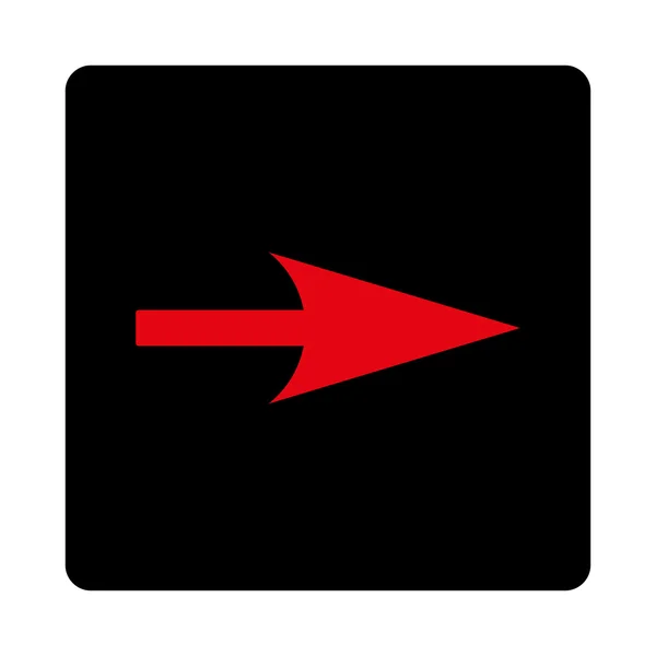 Šipka osy X tlačítko byt intenzivní červené a černé barvy, zaoblený — Stockový vektor
