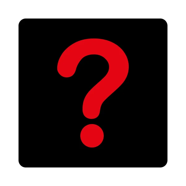 Pregunta plana intensivo rojo y negro colores botón redondeado — Vector de stock