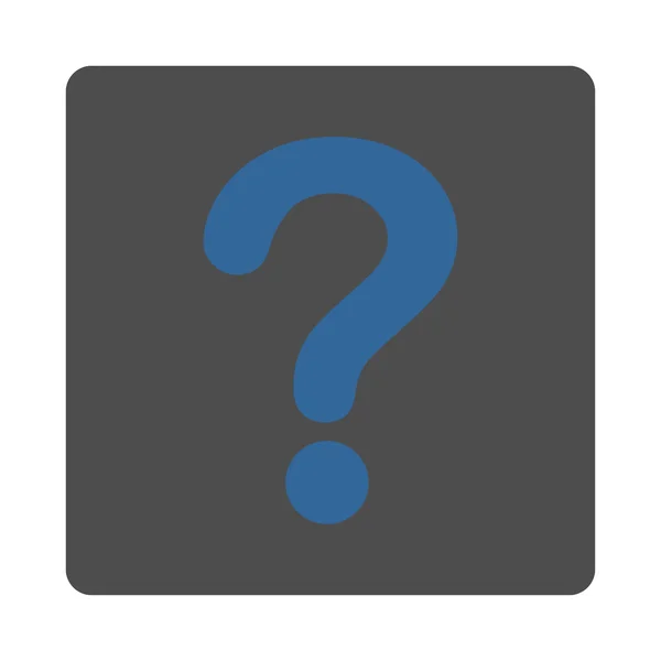 Question plat couleur cobalt et gris bouton arrondi — Image vectorielle