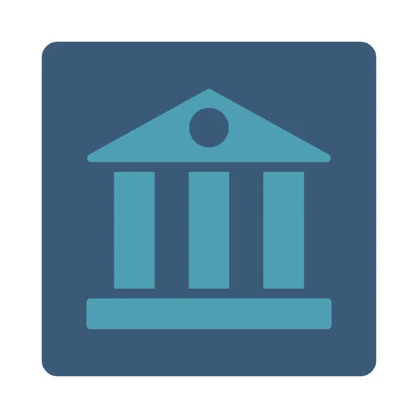 Banco plano cian y azul colores botón redondeado — Archivo Imágenes Vectoriales