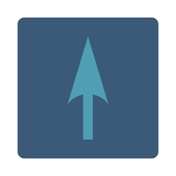 Flecha Axis Y plana de color cian y azul botón redondeado — Archivo Imágenes Vectoriales