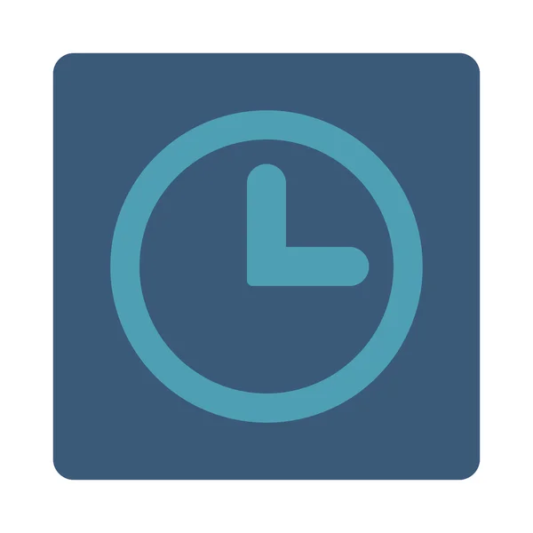 Reloj plano de color cian y azul botón redondeado — Vector de stock