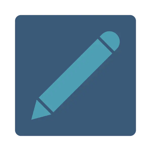 연필 모양 둥근 플랫 사이안과 블루 색상 버튼 — 스톡 벡터