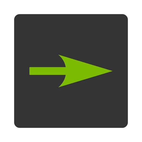 Pilen Axis X platt eco gröna och grå färger rundade knappen — Stock vektor