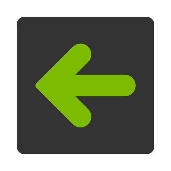 Flecha izquierda plana eco verde y gris colores botón redondeado — Vector de stock