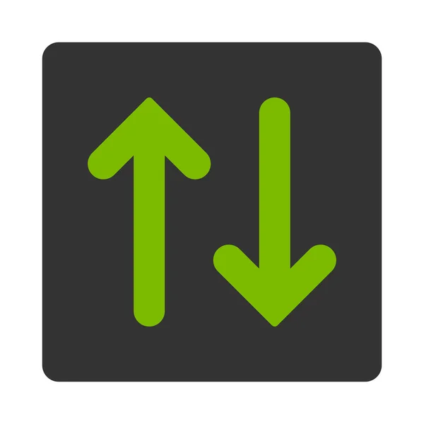 Voltear Vertical plana eco verde y gris colores botón redondeado — Vector de stock