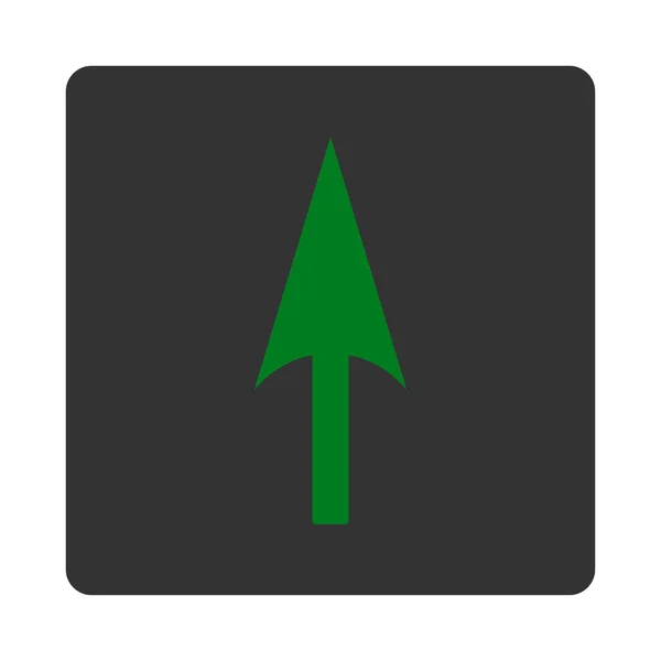 Pilen axeln Y platta gröna och grå färger rundade knappen — Stock vektor